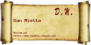 Dan Mietta névjegykártya